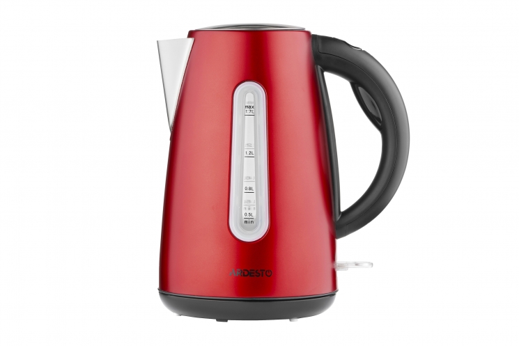 Електрочайник Ardesto EKL-F300R 1.7л, Strix, метал, червоний